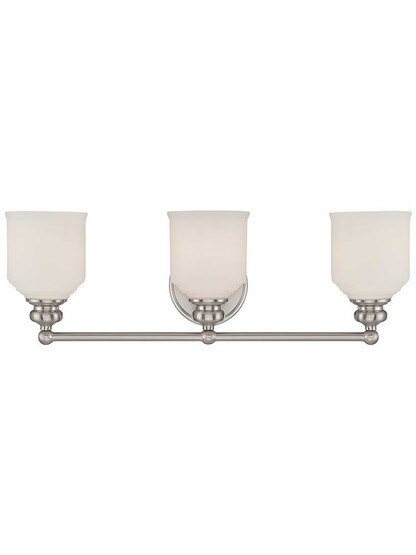Melrose 3-Light Bath Sconce in Satin Nickel.